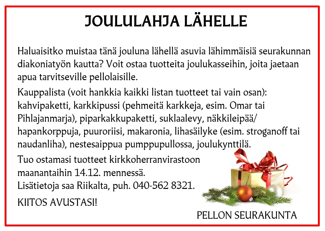 Joululahja lähelle Joululahja lähelle mainos.